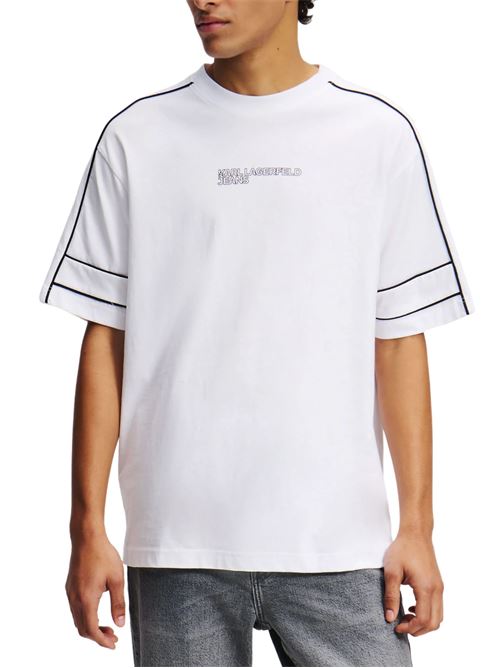 T-shirt uomo bianca in cotone Karl Lagerfeld jeans | A2M17052100
